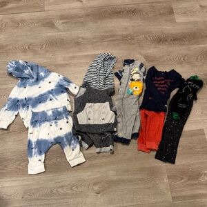 Blue and White Tie-Dye Kids One Piece